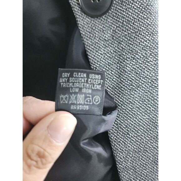 Lafayette 148 New York Women Dark Grey Silk/Wool Blend 1 Button Blazer size 4 - Picture 7 of 8